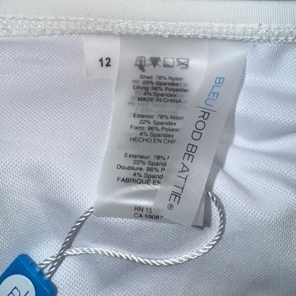 Bleu Rod Beattie NWT Hole in One Side Tie Bikini Bottom in White Multi Size 12 - Picture 8 of 8